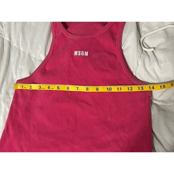 MSGM Embroidered Pink Tank Top Size XL - Picture 11 of 12